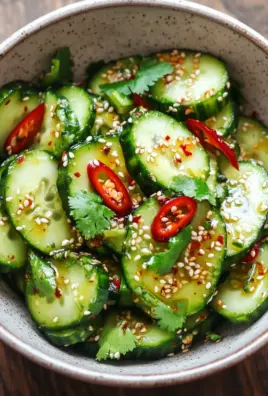 Asiatischer Gurkensalat mit Chili & Sesam