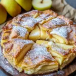 Bl&auml;tterteigkuchen mit Puddingcreme und Apfel