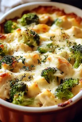 Brokkoli Hähnchen Auflauf mit Frischkäse und Mozzarella