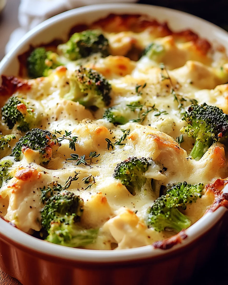 Brokkoli H&auml;hnchen Auflauf mit Frischk&auml;se und Mozzarella