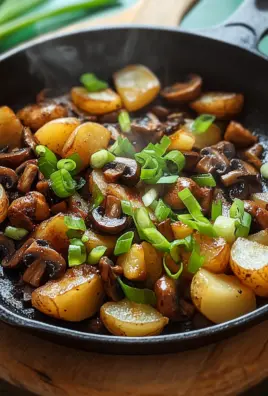 Champignon-Kartoffel-Pfanne mit Frühlingszwiebeln