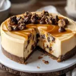 Cookie Dough Cheesecake mit Salted Caramel Swirl