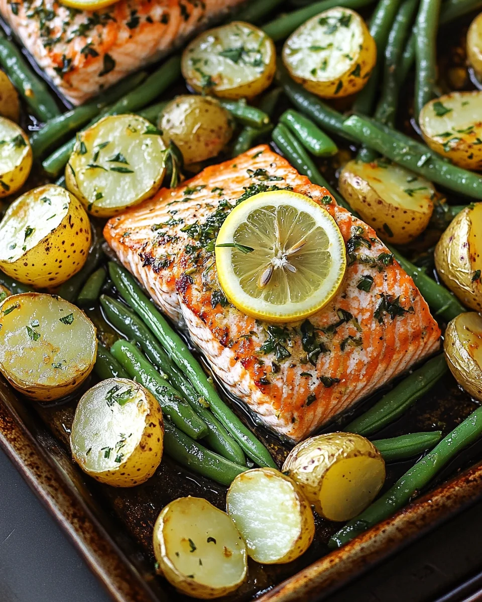 Einfaches Blechlachs Rezept mit grünen Bohnen und Kartoffeln 20 Einfaches Blechlachs Rezept mit grünen Bohnen und Kartoffeln