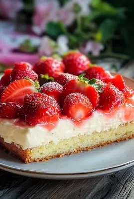 Erdbeerkuchen mit Schmand-Vanillecreme Rezept