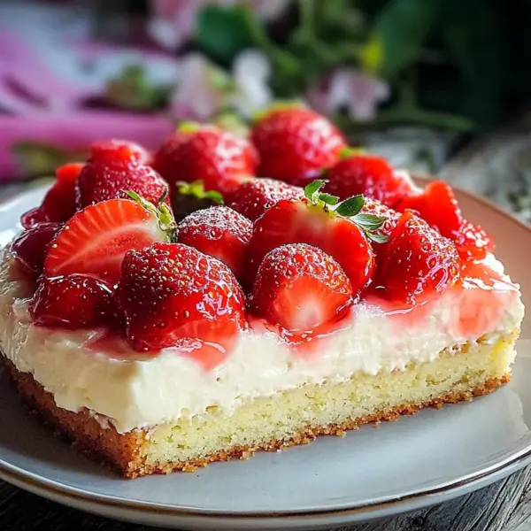 Erdbeerkuchen mit Schmand-Vanillecreme Rezept