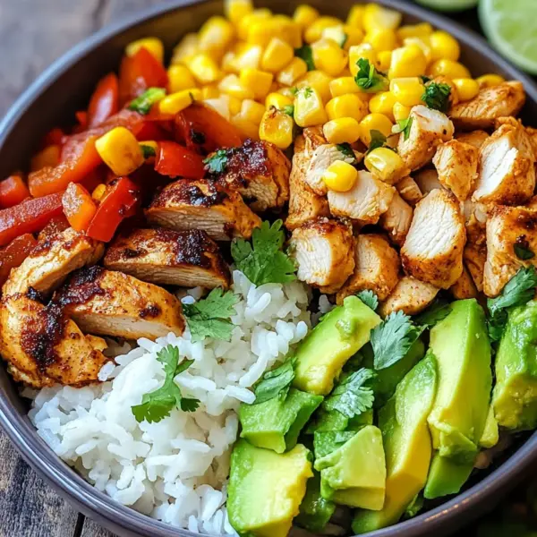 Fajita-Huhn-Burrito-Schüssel