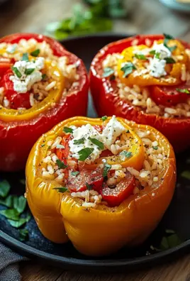 Gefüllte Ofenpaprika mit Reis und Feta