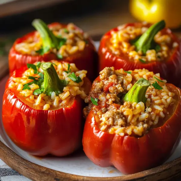 Gefüllte Paprika mit Hackfleisch und Reis