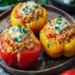 Gef&uuml;llte Paprika mit Reis und Feta