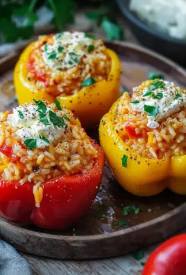Gefüllte Paprika mit Reis und Feta