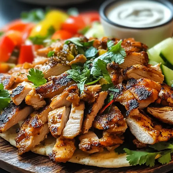 Geröstetes Hähnchen Shawarma Gyros