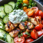 Griechische H&auml;hnchen-Tzatziki-Bowl