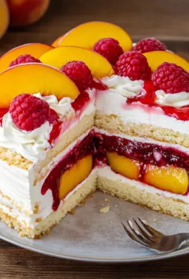 Himbeer-Pfirsich-Torte