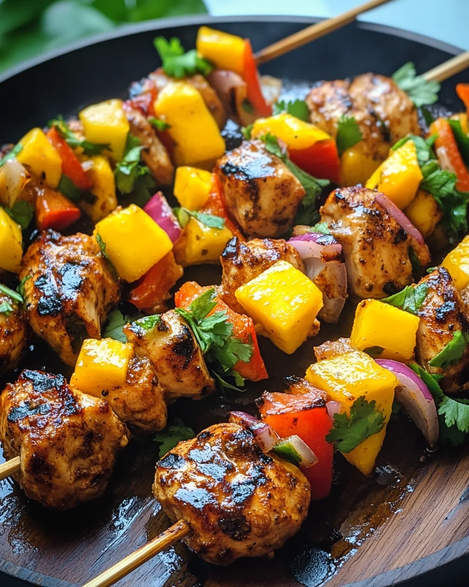 Karibische Hähnchenspieße mit Mango-Salsa 26 Karibische Hähnchenspieße mit Mango-Salsa
