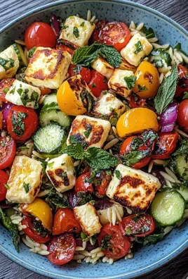 Kritharaki-Salat mit Halloumi-Croutons 24 Kritharaki-Salat mit Halloumi-Croutons