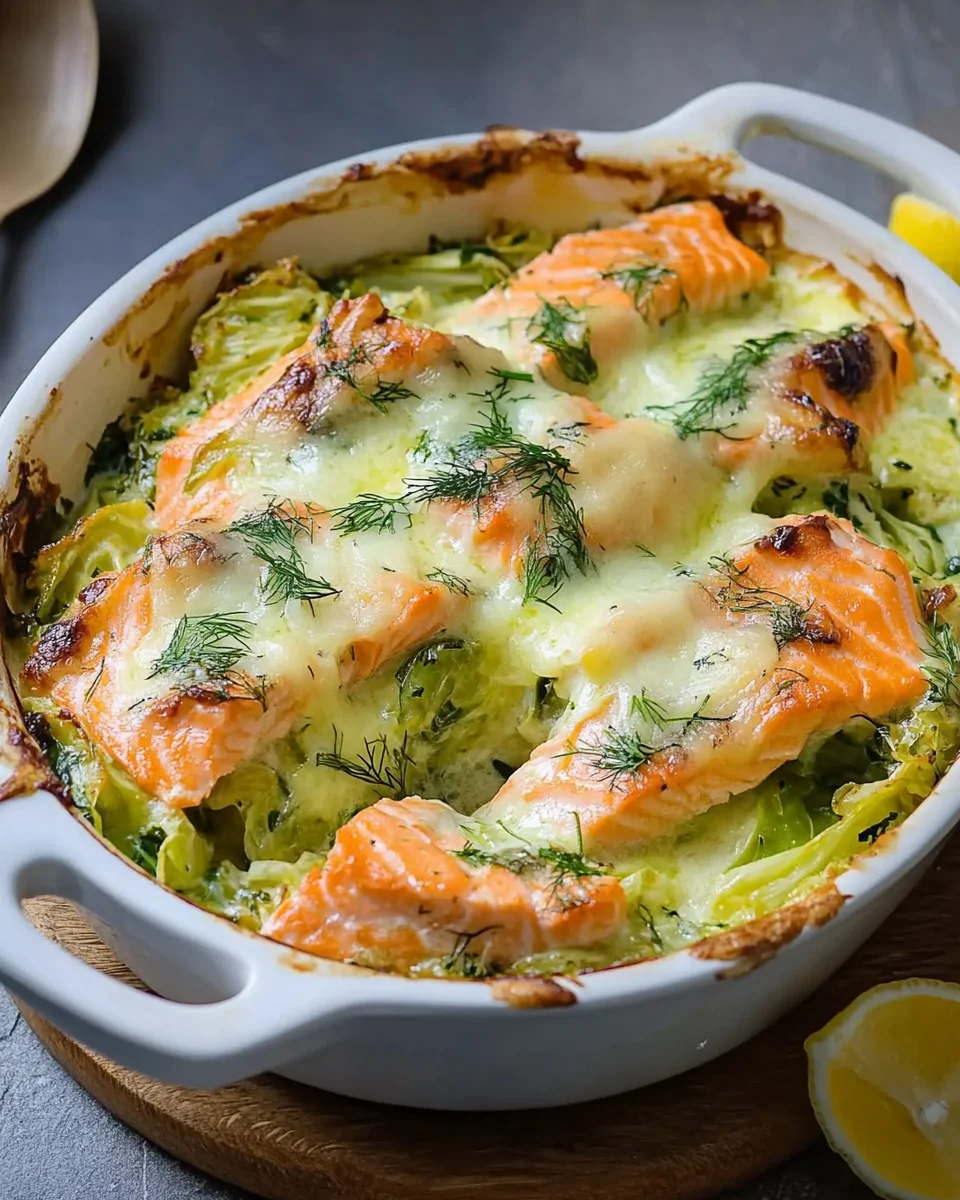 Lachs-Spitzkohl-Auflauf