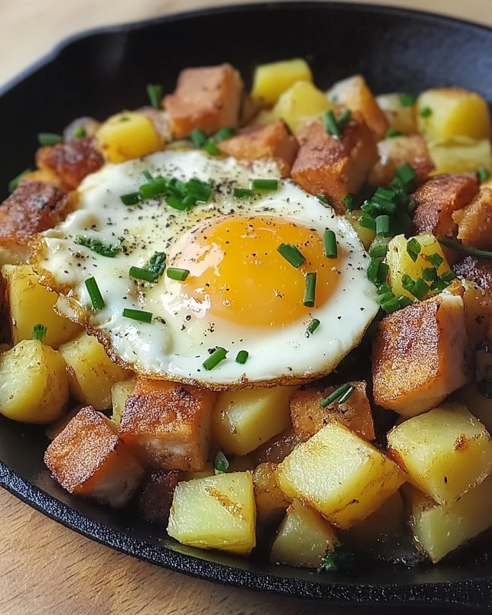 Leberk&auml;se-Kartoffel-Pfanne