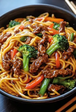 Mongolisches Rindfleisch Chow Mein