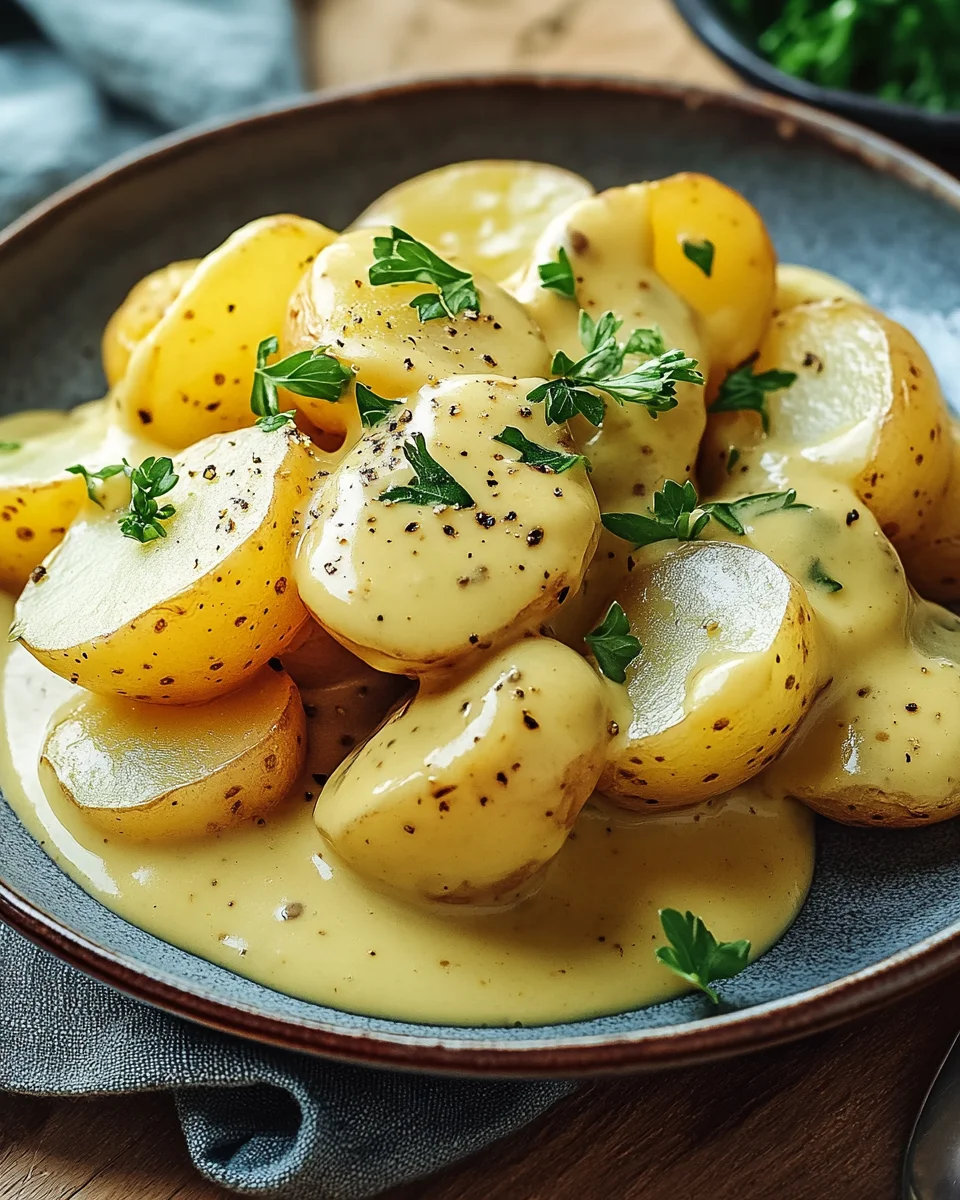 Senfsauce mit Salzkartoffeln