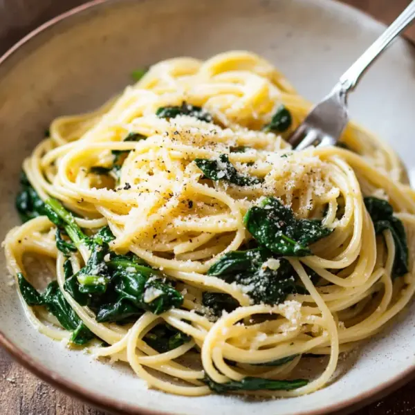 Spaghetti mit Spinat Frischkäse-Sauce