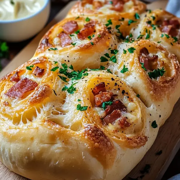 Speck & Käse Brötchen mit Knoblauchbutter