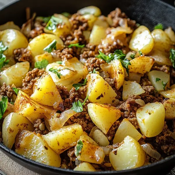 Spitzkohl-Kartoffel-Pfanne mit Hackfleisch