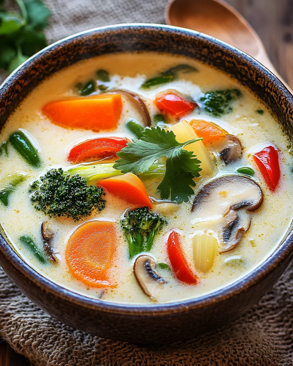 Thai-Kokos-Suppe mit Gemüse 25 Thai-Kokos-Suppe
