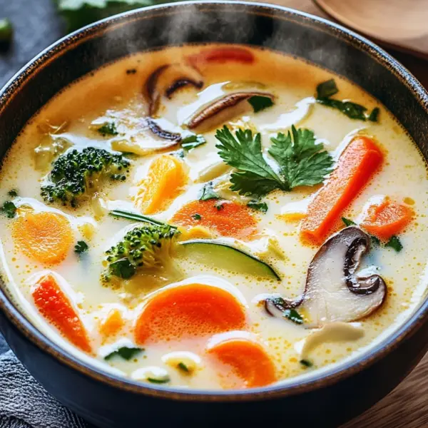 Thai-Kokos-Suppe mit Gemüse
