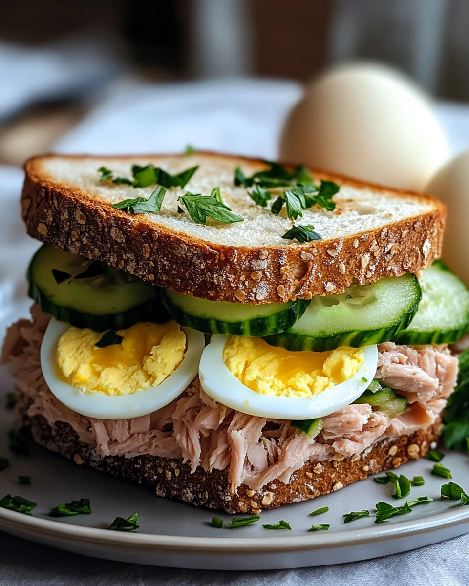 Thunfisch Sandwich mit Ei und Gurke 18 Thunfisch