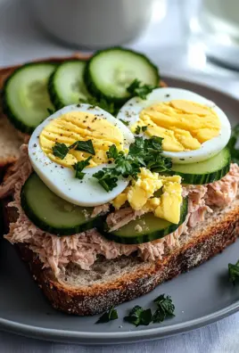 Thunfisch Sandwich mit Ei und Gurke