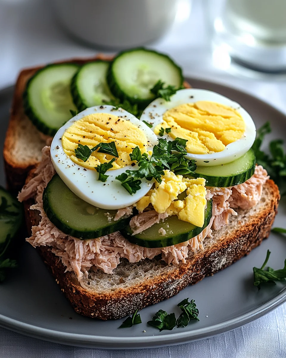 Thunfisch Sandwich mit Ei und Gurke