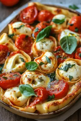 Tortellini-Auflauf mit Tomaten und Mozzarella (vegetarisches Rezept)