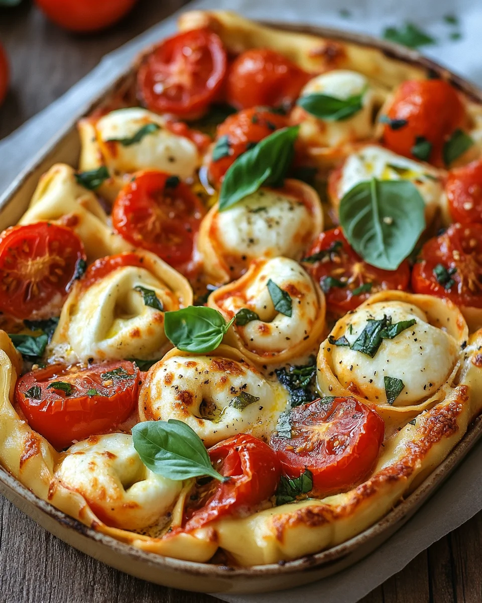 Tortellini-Auflauf mit Tomaten und Mozzarella (vegetarisches Rezept)