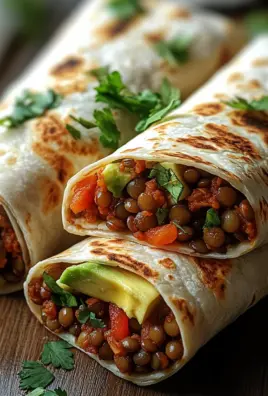 Vegetarische Burritos mit Linsen und Walnüssen
