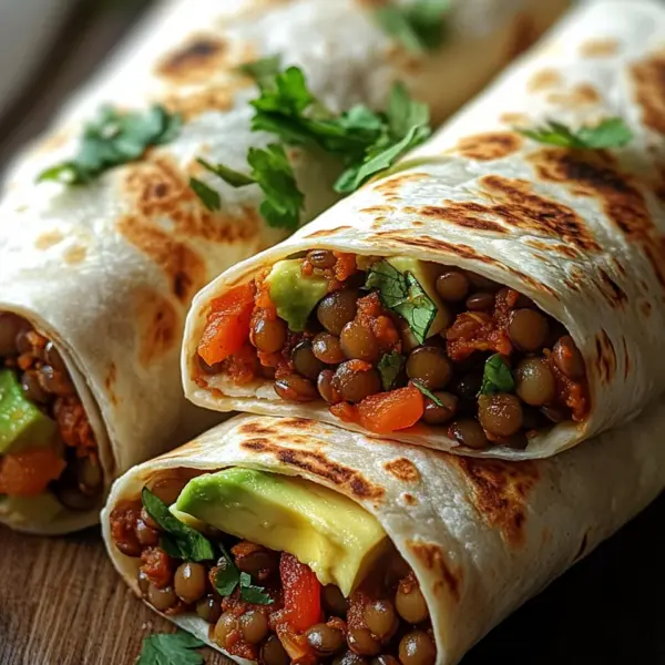 Vegetarische Burritos mit Linsen und Walnüssen
