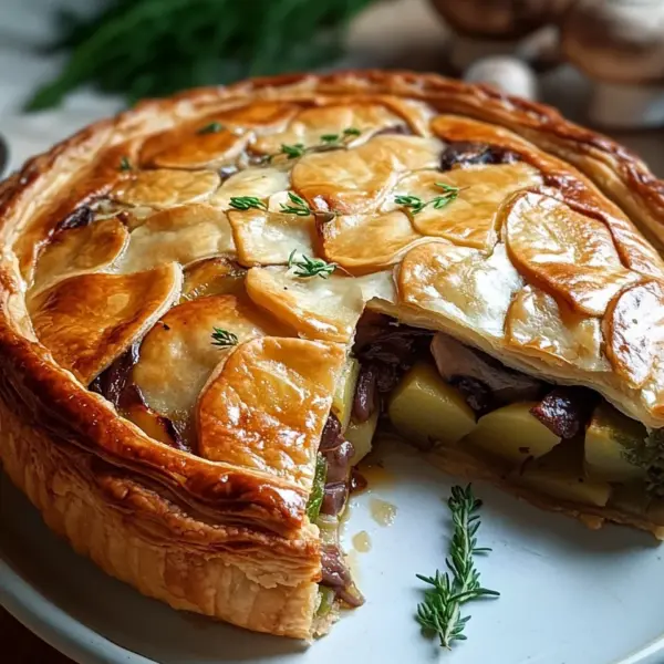 Wirsing-Pie mit Pilz-Linsen-Kartoffelfüllung