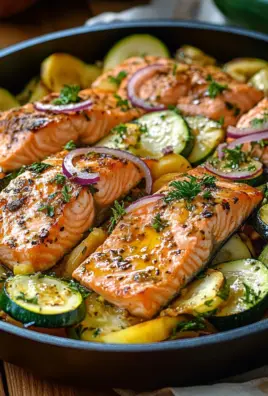 Zucchinipfanne mit Lachs