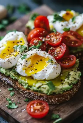 Avocado Toast mit Ei und Tomaten