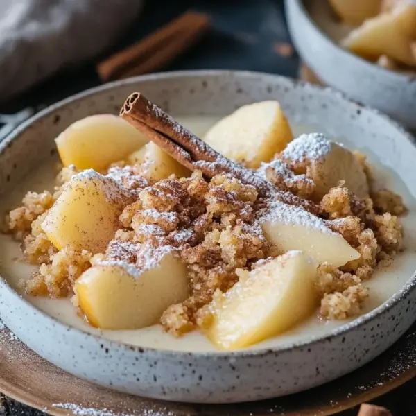 Bratapfel-Crumble auf Zimtcreme