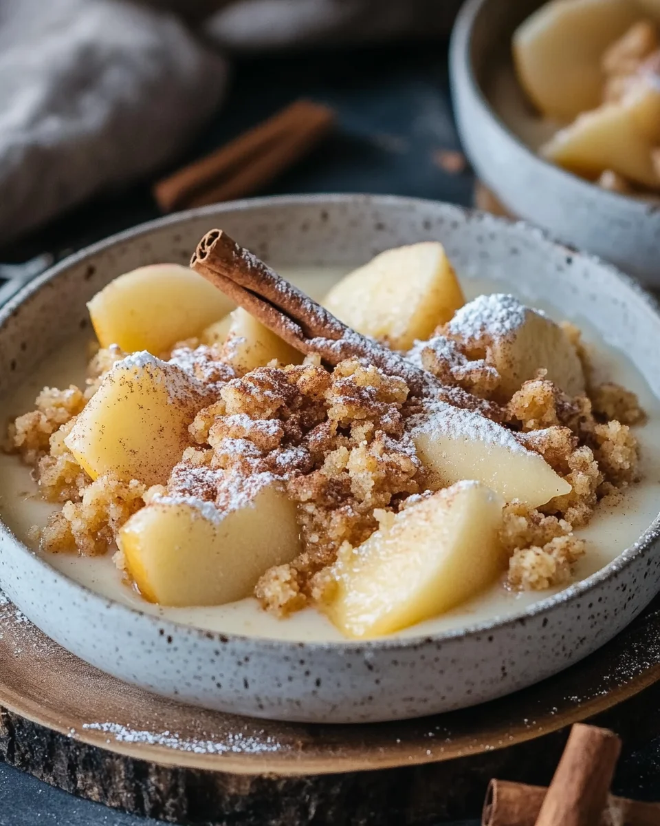 Bratapfel-Crumble auf Zimtcreme