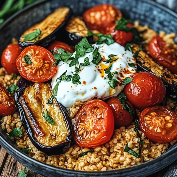 Bulgur with Tomatoes, Eggplant, and Yogurt