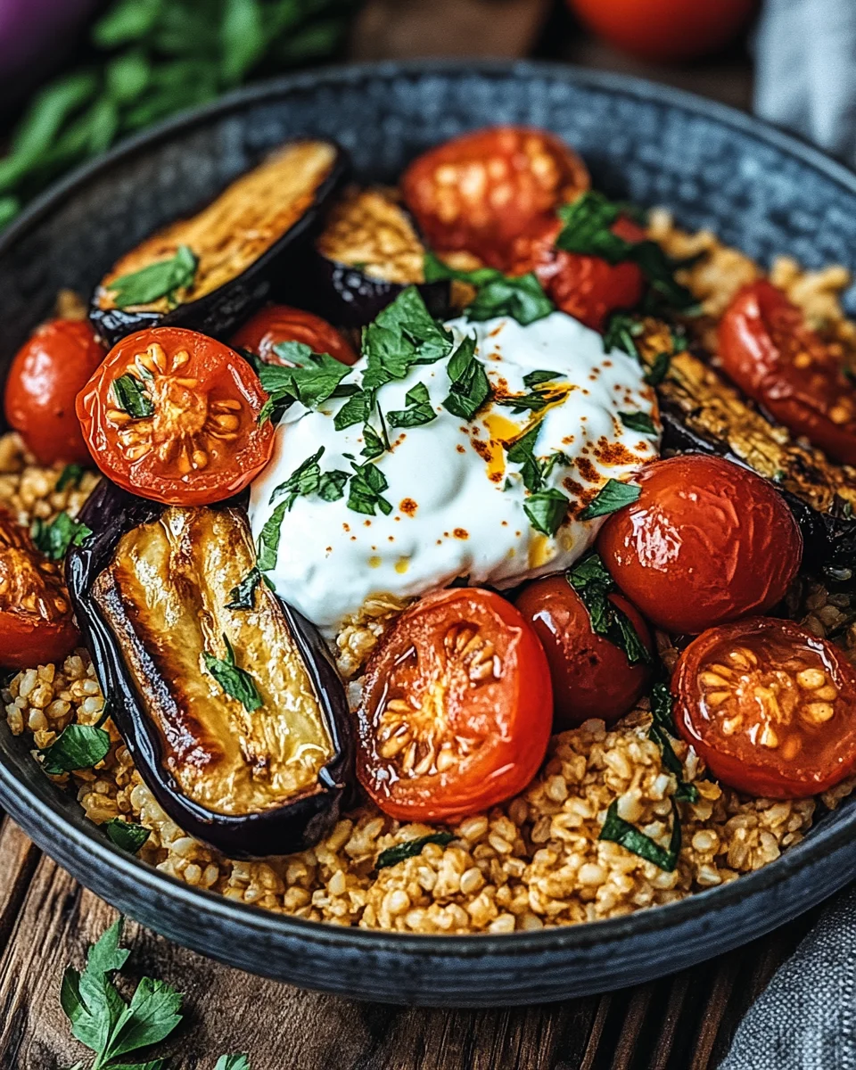 Bulgur with Tomatoes, Eggplant, and Yogurt