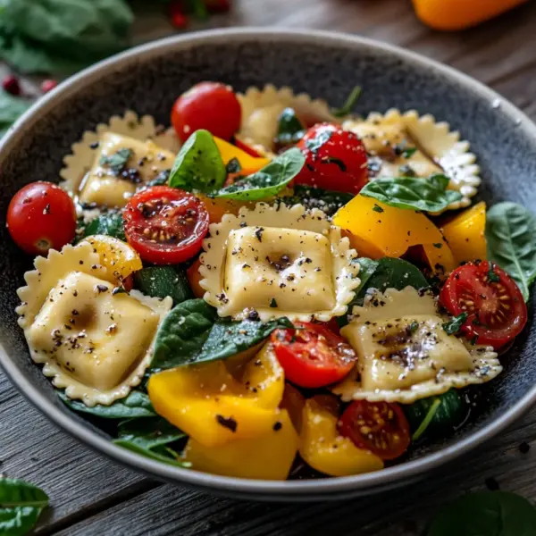 Bunte Ravioli-Gemüse-Pfanne