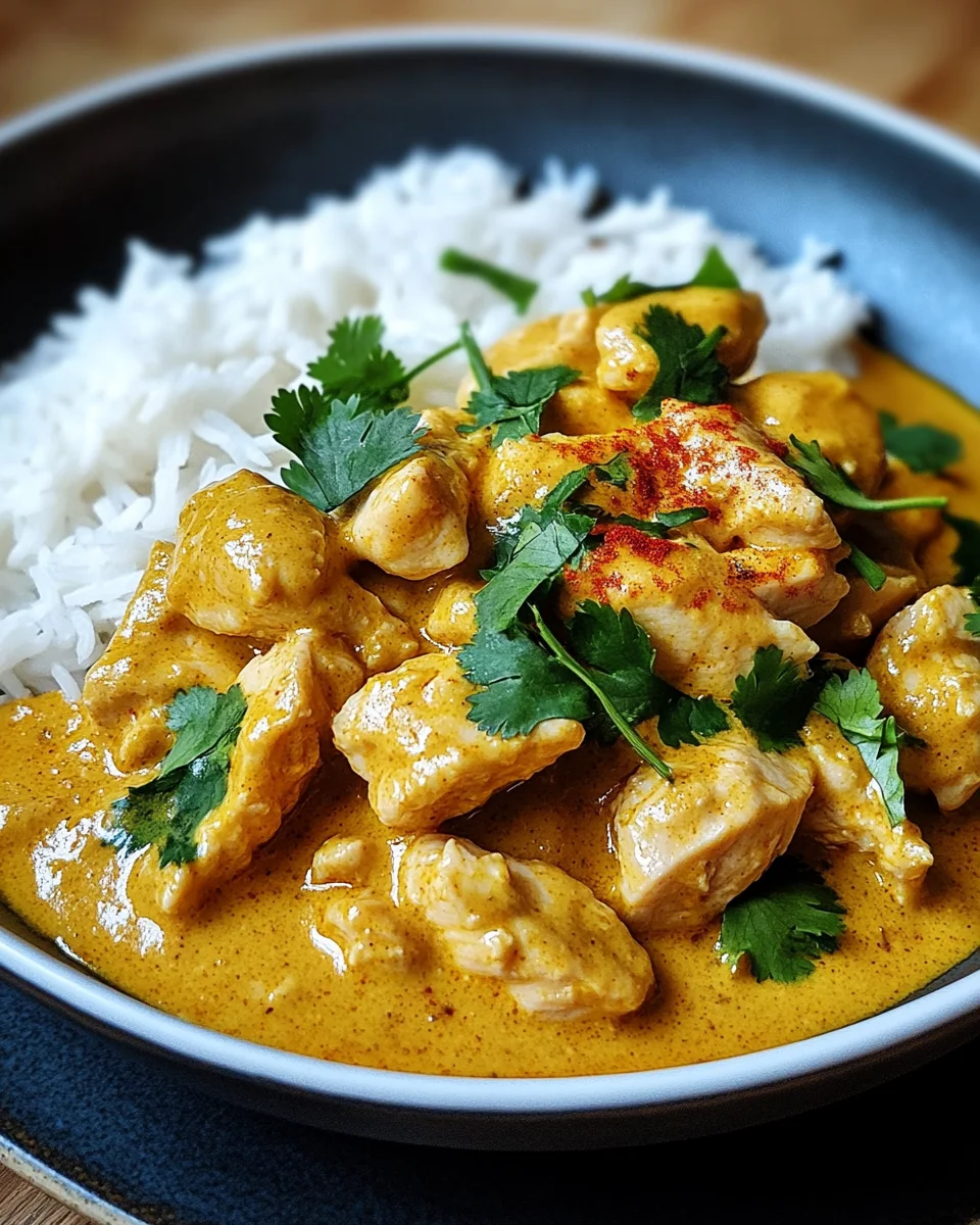 Curry-Geschnetzeltes mit Reis