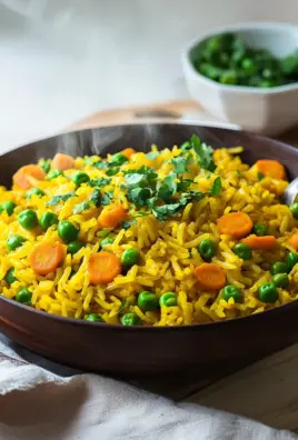 Curryreis mit Erbsen und Möhren