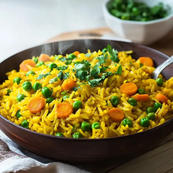 Curryreis mit Erbsen und Möhren