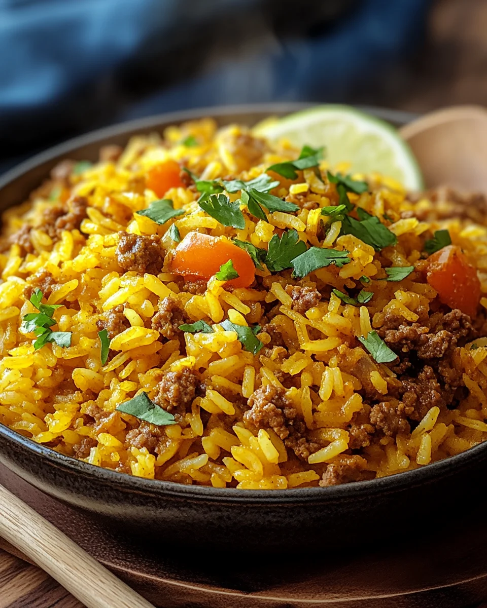 Curryreis mit Hackfleisch
