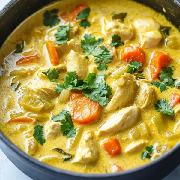 Currysuppe mit Hähnchen