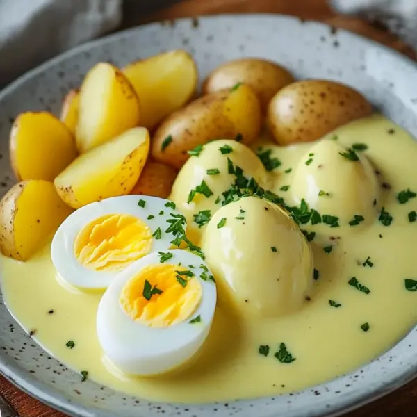Eier in Senfsoße