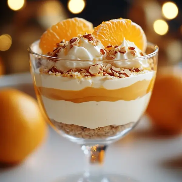 Eierlikör-Mousse mit Spekulatius-Creme und Mandarinen